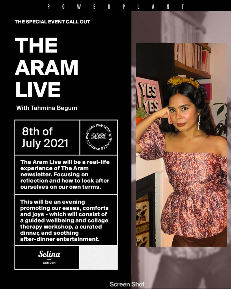 The Aram Live: an evening of ease, comfort and joy hosted by Tahmina Begum