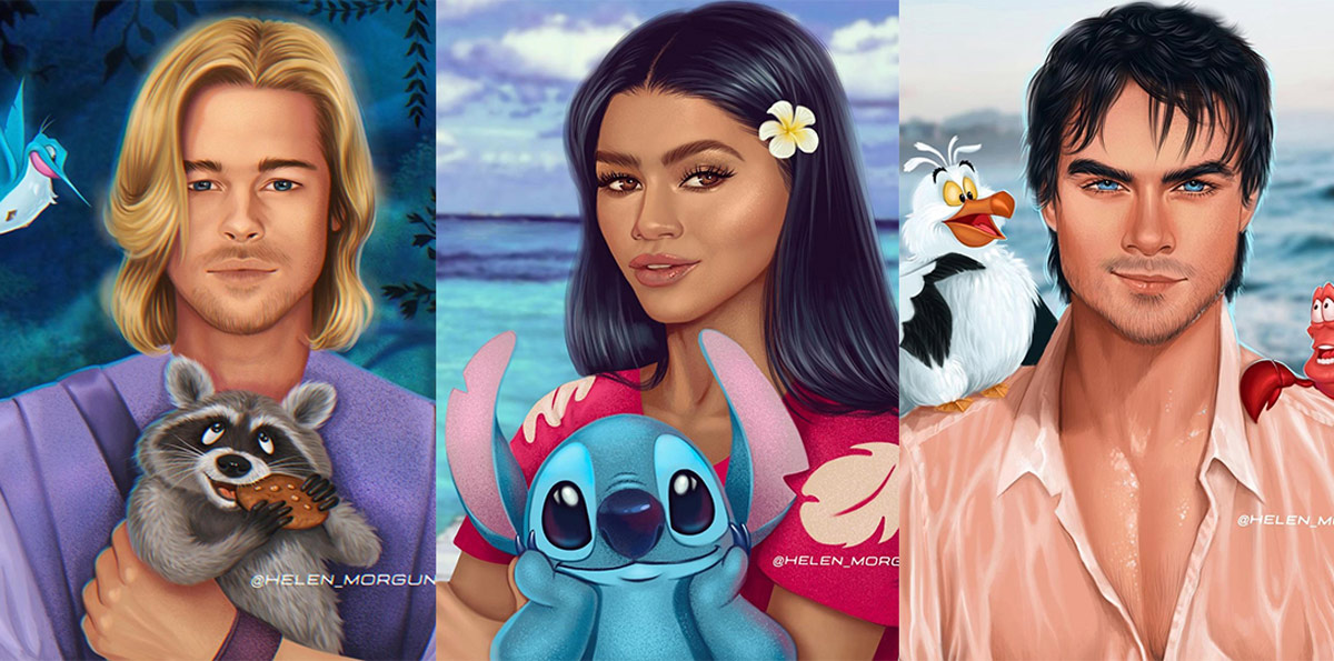 30 celebrities reimagined as Disney characters
