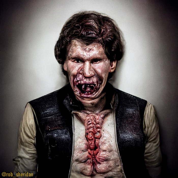 Artist uses AI to reimagine ‘Star Wars’ characters as creepy monsters