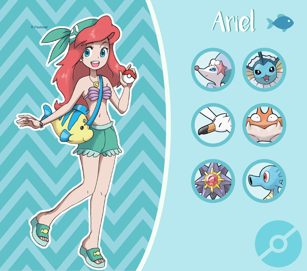 Artist reimagines Disney characters as Pokémon trainers and the results are too cute