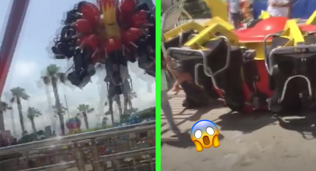 Turkish fairground ride carrying children crashes in horrifying viral video