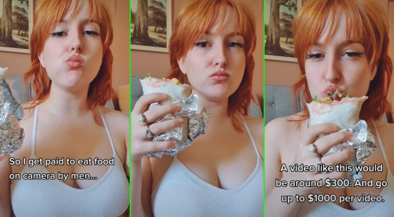 Woman who makes $1,000 to eat food for men on camera says there’s one thing she won’t do