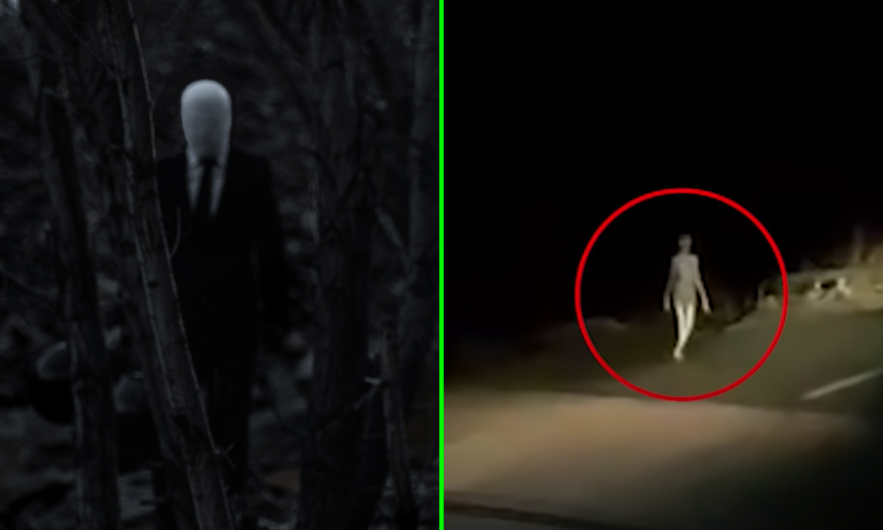 Spooky ‘humanoid alien creature’ with Slender Man-like limbs spotted walking at night