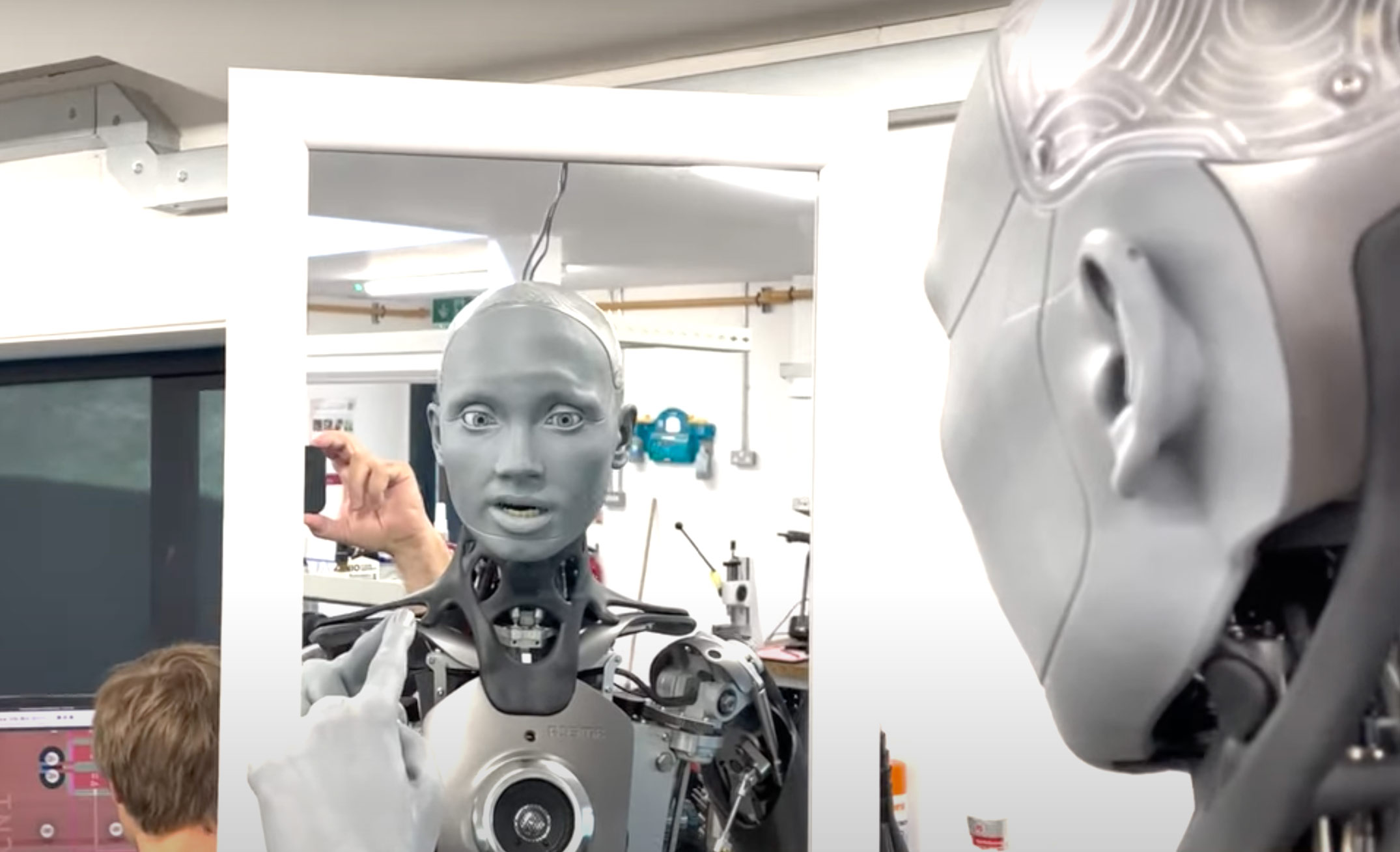 Watch creepy robot Ameca smile and imitate human expressions in terrifying video