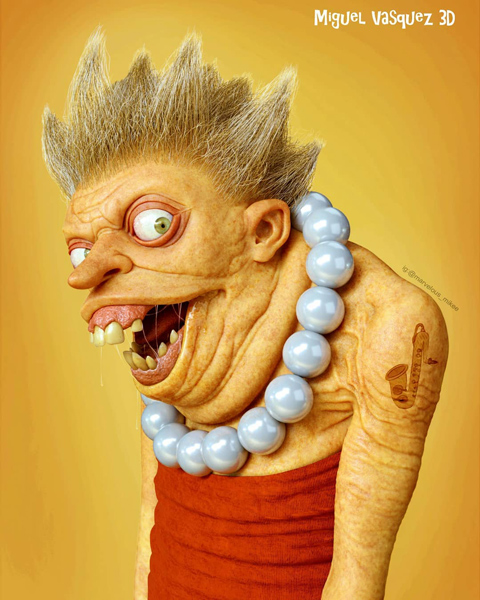 13 cartoon characters reimagined as creepy humans, with the help of 3D art