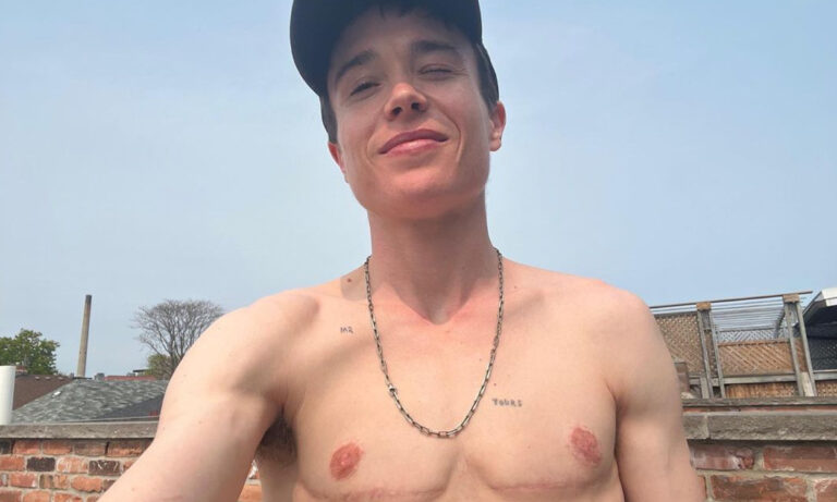 Elliot Page shares powerful message of trans joy in recent shirtless selfie