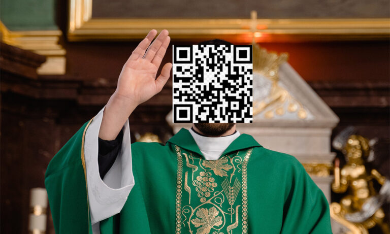 With priests now having to wear QR codes which identify them as abusers, is it a surprise everyone is an atheist?