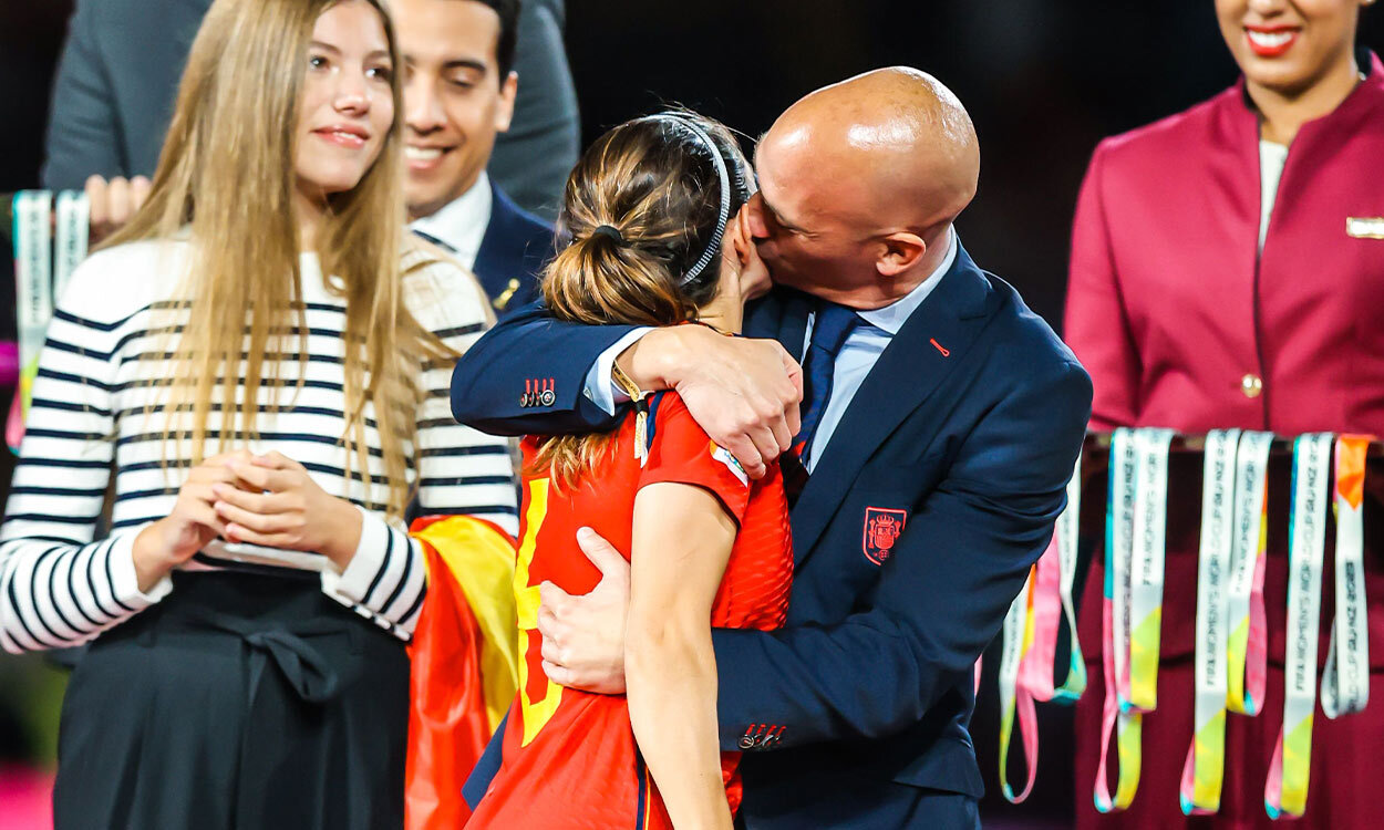 Outrage as Spanish football president kisses team member after Women’s World Cup final