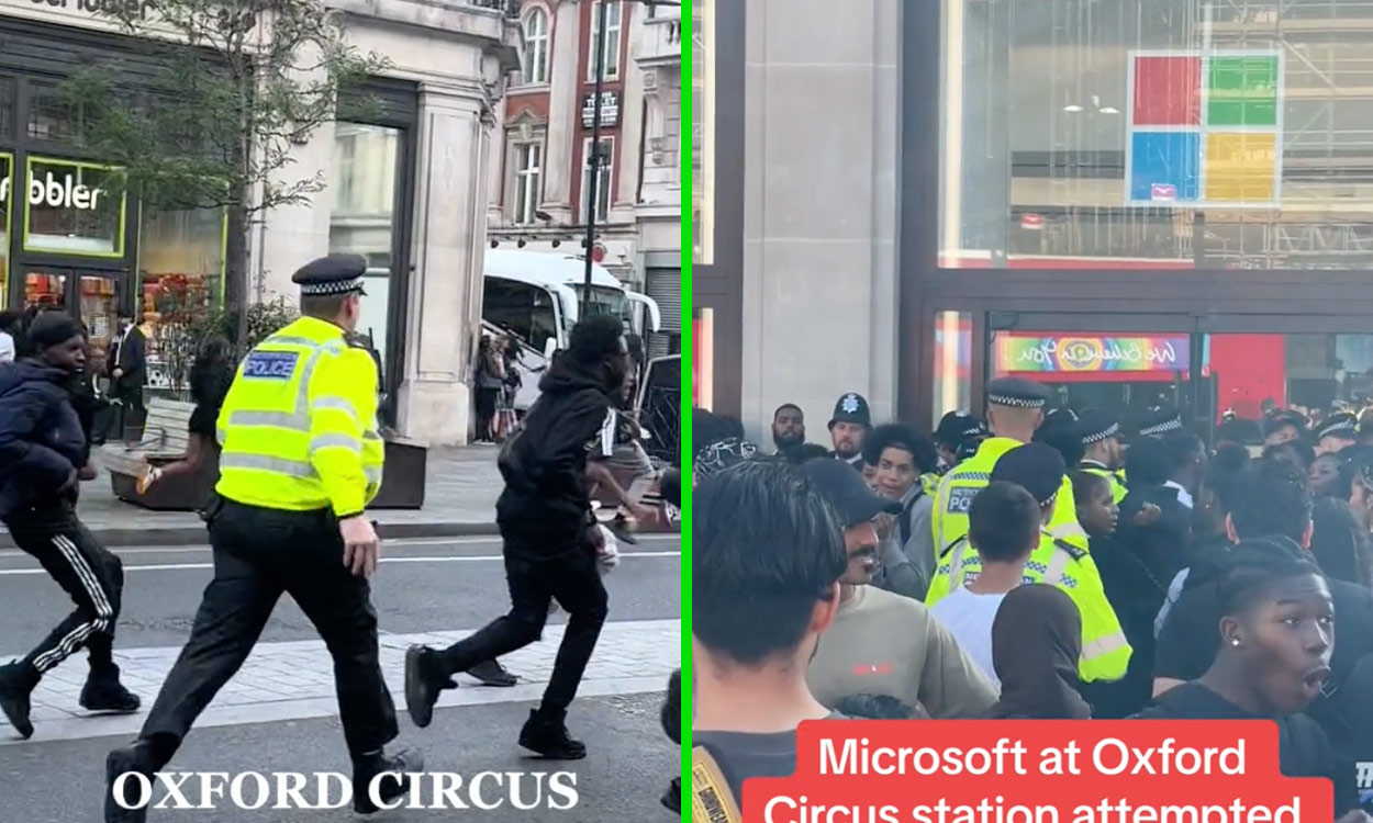 Watch these TikToks of Oxford street being taken over by hundreds of teenagers